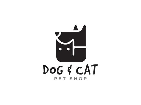 Hund Katze Silhouette Symbol Logo Vorlage Vektor Illustration