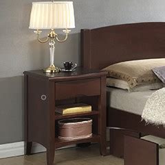 Wadsworth 1 Drawer Nightstand Dark Bamboo TAF Furniture