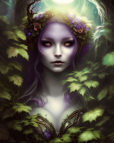 Beautiful Dark Fantasy Earth Elf Spirit In The Enchanted Forest