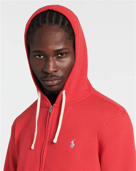 Shop Polo Ralph Lauren Fleece Full Zip Hoodie 710813297012 Red Snipes Usa