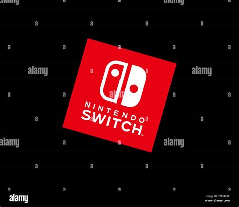 Nintendo Switch, rotated logo, black background B Stock Photo - Alamy