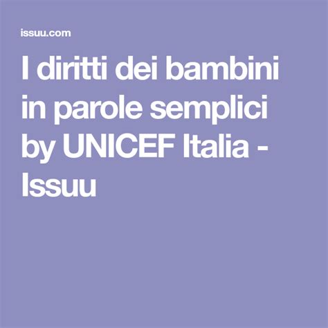 I Diritti Dei Bambini In Parole Semplici Parole Bambini Semplicit