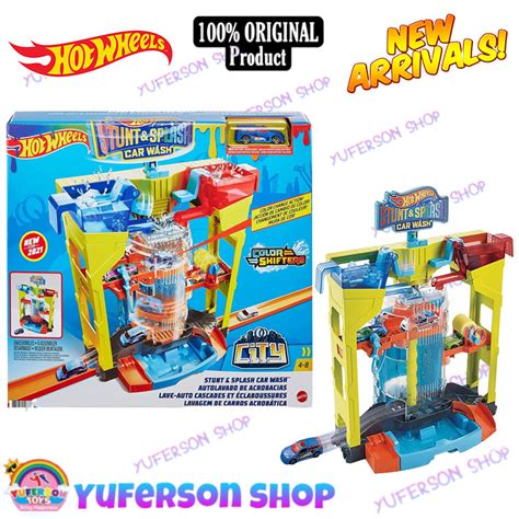 Jual Hot Wheels Hotwheels Stunt Splash Car Wash Playset Grw Shopee Indonesia