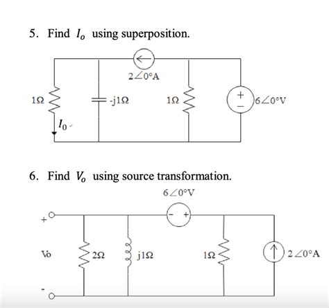 Solved 5 Find Io Using Superposition 6 Find Vo Using