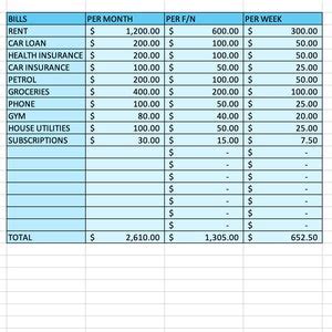 Simple Monthly Budget Template Etsy