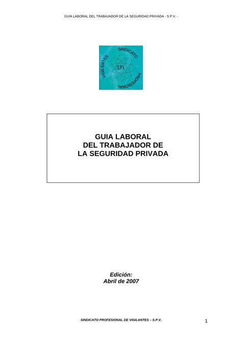 PDF GUIA LABORAL Y SINDICAL DEL SPV LABORAL Y Guia Laboral