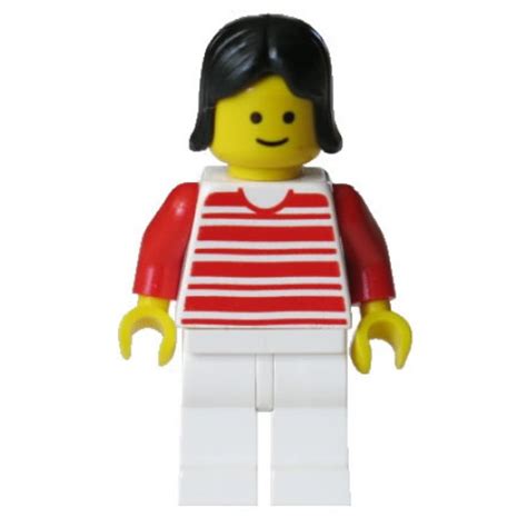 Lego Minifigure Trn Horizontal Lines Red Red Arms White Legs