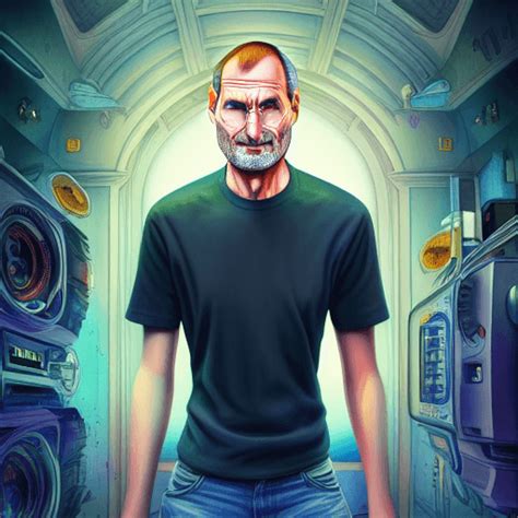 Steve Jobs Cartoon Digital Painting · Creative Fabrica