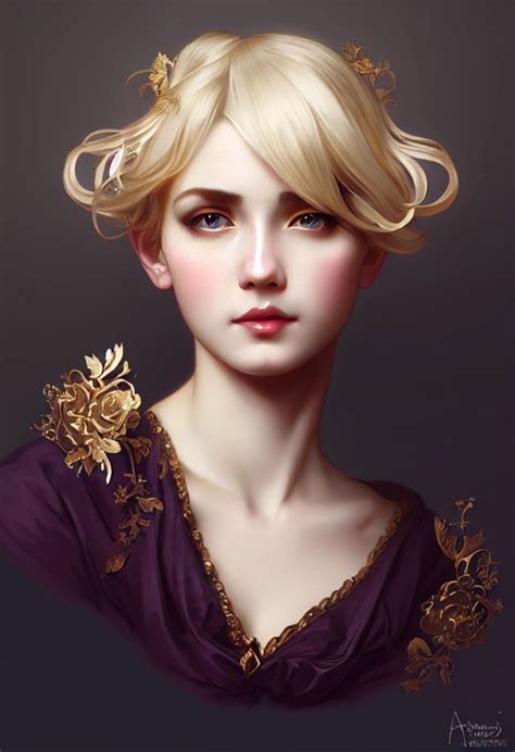 Breathtaking Baroque Blonde Beauty Full Head Oval Midjourney Openart