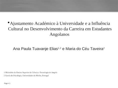 Ppt Page Ajustamento Acad Mico Universidade E A Influ Ncia