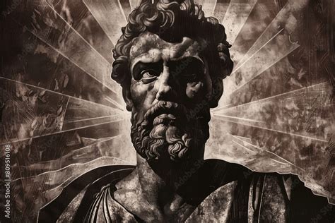 Abstract classic stoic ancient greek, roman sculpture. Portraying a ...