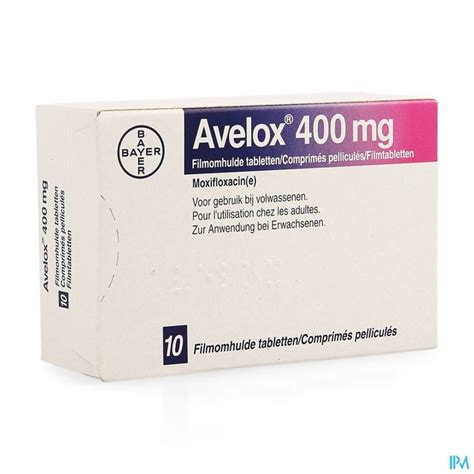 AVELOX 400 MG FILMOMH TABL 10 X 400 MG NF BLISTER Apotheek Thiels