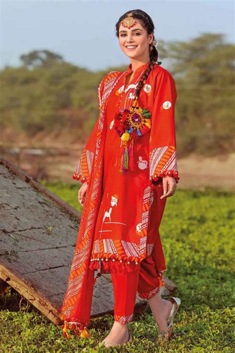 Gul Ahmed Printed Summer Lawn Dresses Chunri Pasted