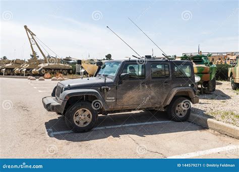 Jeep Wrangler is in Service of the Israeli Army - IDF - on the Memorial Site Near the Armored ...