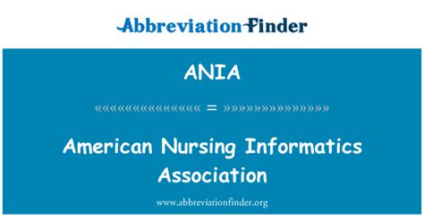 Ania Significa Asociación Americana De Enfermería Informática American Nursing Informatics