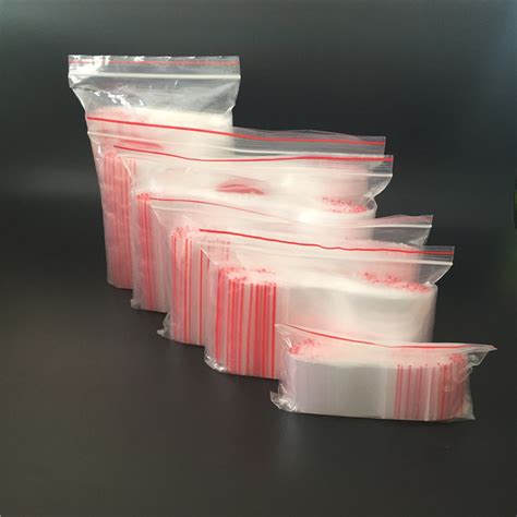 High Transparent Reclosable Ziplock Bag With Red Line On Lip China