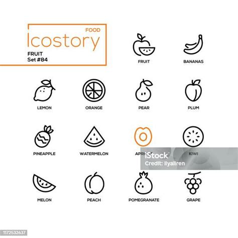 水果 現代線條設計風格圖示集向量圖形及更多水果圖片 水果 圖示 紅石榴 Istock