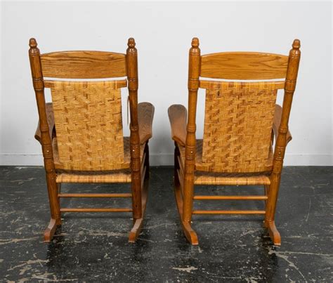 Sold Price Pair Brumby Chair Co Jumbo Oak Rocking Chairs Invalid