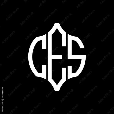 CES letter logo. CES best black background vector image. CES Monogram ...