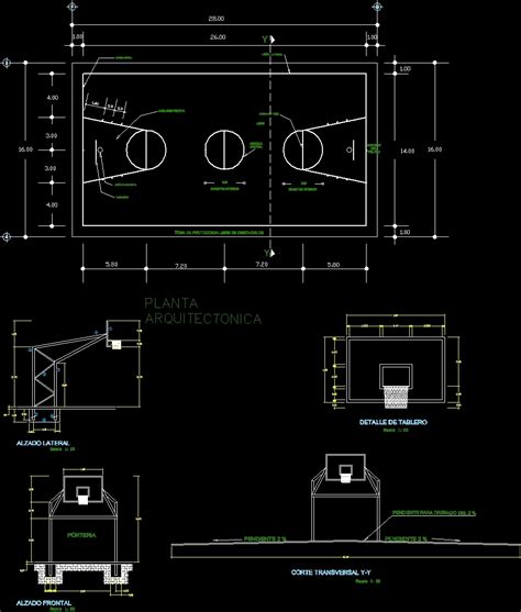 Metallic Structure For A Basketball Court In AutoCAD CAD Library