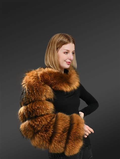 One Arm Fur Sleeve With Collar For Women