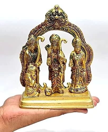 Laiton Ram Darbar Comprend Rama Sita Laxman Hanuman Murti Idol