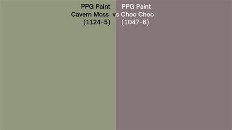 PPG Paint Cavern Moss Vs Choo Choo Side By Side Comparison