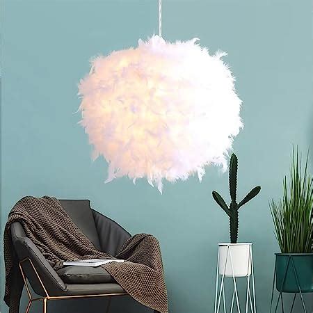 Stoex Lustre Suspension En Plumes Cm E W Blanc Amazon Fr