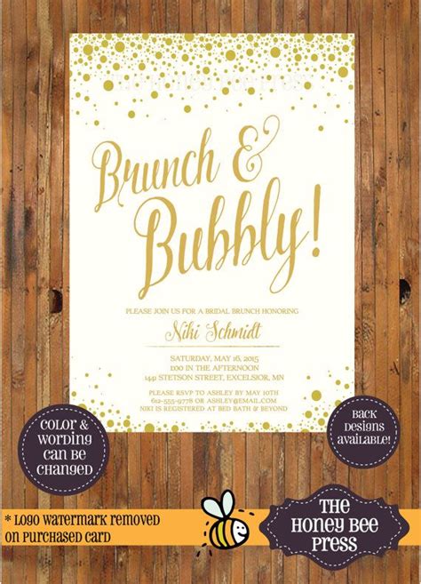 Brunch And Bubbly Champagne Bridal Shower Bridesmaid Luncheon