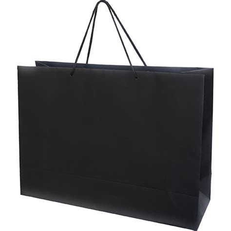 Пакет бумажный 35х25х9 см горизонтальный черный для упаковки одежды купить