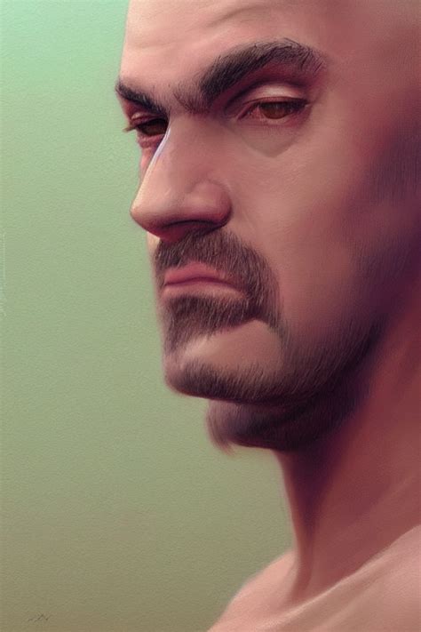 KREA Very Detailed Portrait Of A Shaved Head Brazilian David Harbour