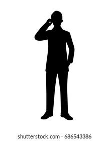 Aircraft Marshalling Signal Man Silhouette Vector Stock Vector Royalty