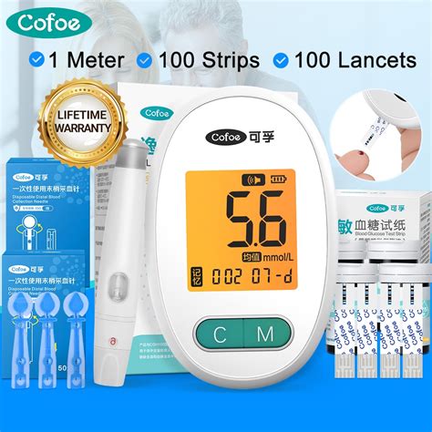 Cofoe Glucometer Set Blood Glucose Meter With 100pcs Test Strips