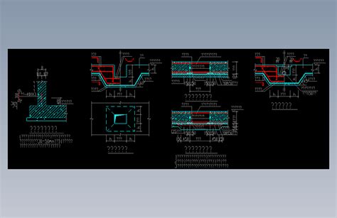 地下室节点大样图cad图纸（排水沟、后浇带、集水井）autocad 2007模型图纸下载 懒石网