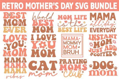 Retro Mother S Day Svg Bundle Graphic By Trendy Craftsvg Creative Fabrica