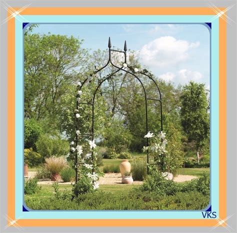 Wow Gardman Black Steel Gothic Arch Arbor Trellis Garden Patio Outdoor