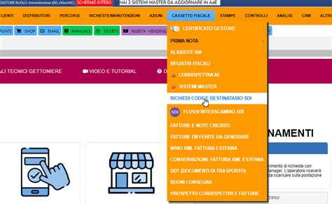 Richiesta Codice Destinatario Codice Sdi Area Supporto Vending Manager