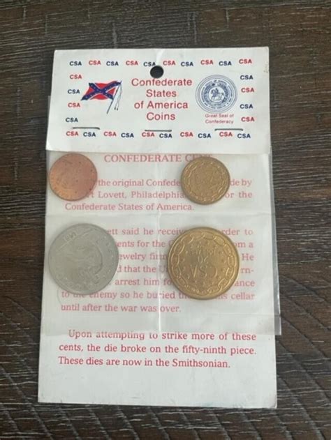 1861 4 Coin Civil War Set Includes Booklet Restrikes Metal Csa