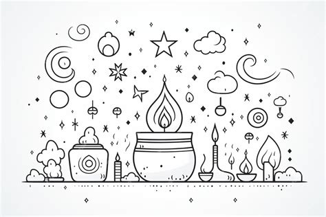 Premium AI Image | illustration of Happy Diwali doodle drawing Black ...