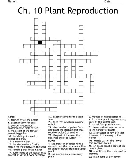 Ch 10 Plant Reproduction Crossword Wordmint