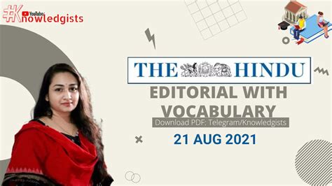 The Hindu Editorial Vocabulary August Youtube