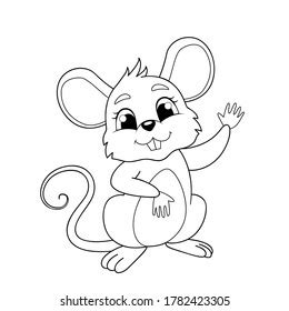 Cute Cartoon Mouse Black White Vector Stock Vector (Royalty Free ...