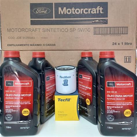 Kit Troca de óleo 5W30 Ford Ka Fiesta Focus Ecosport 4L Óleo e