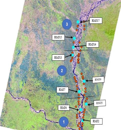 Landsat image of 2019 with Old stations of Jamuna River. | Download Scientific Diagram