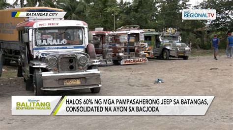 Balitang Southern Tagalog 60 Ng Mga Pampasaherong Jeep Sa Batangas