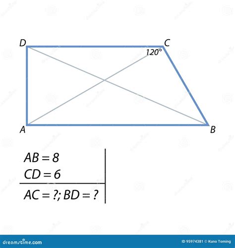 The Task Of Finding The Diagonals Of The Trapezium Stock Image ...