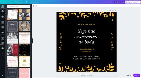 Diseña Invitaciones De Aniversario De Bodas Gratis Canva