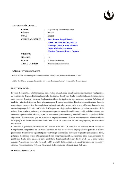 CC182 Algoritmos y Estructuras de Datos 202202 III INTRODUCCIÓN El