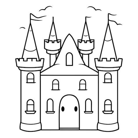 Icono Del Castillo Ilustraci N Del Contorno Del Icono Vectorial Del