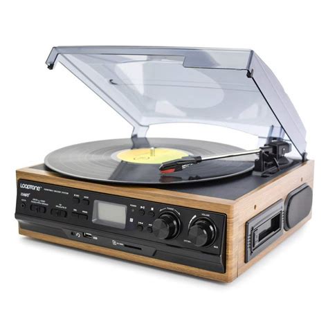 Looptone 6 In 1 Turntable Player With Built In Speakers Vinyl Record